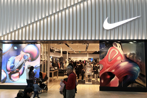 Nike storefront at Yorkdale with large printed window graphics