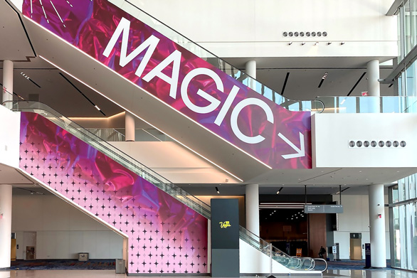 Large format wall graphic behind a blade panel